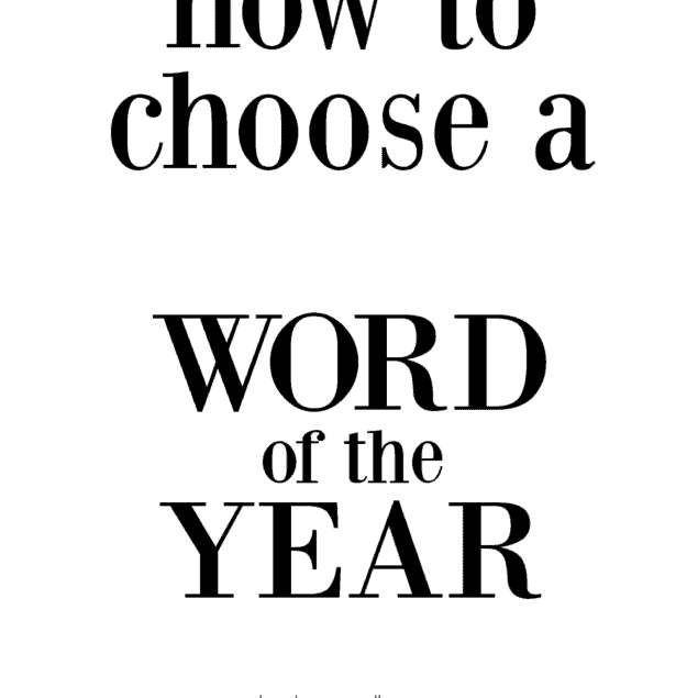 how to choose a word of the year