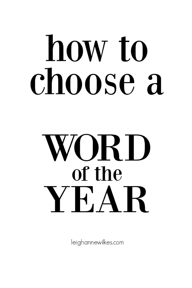 how to choose a word of the year