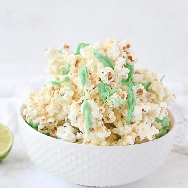 bowl of key lime popcorn