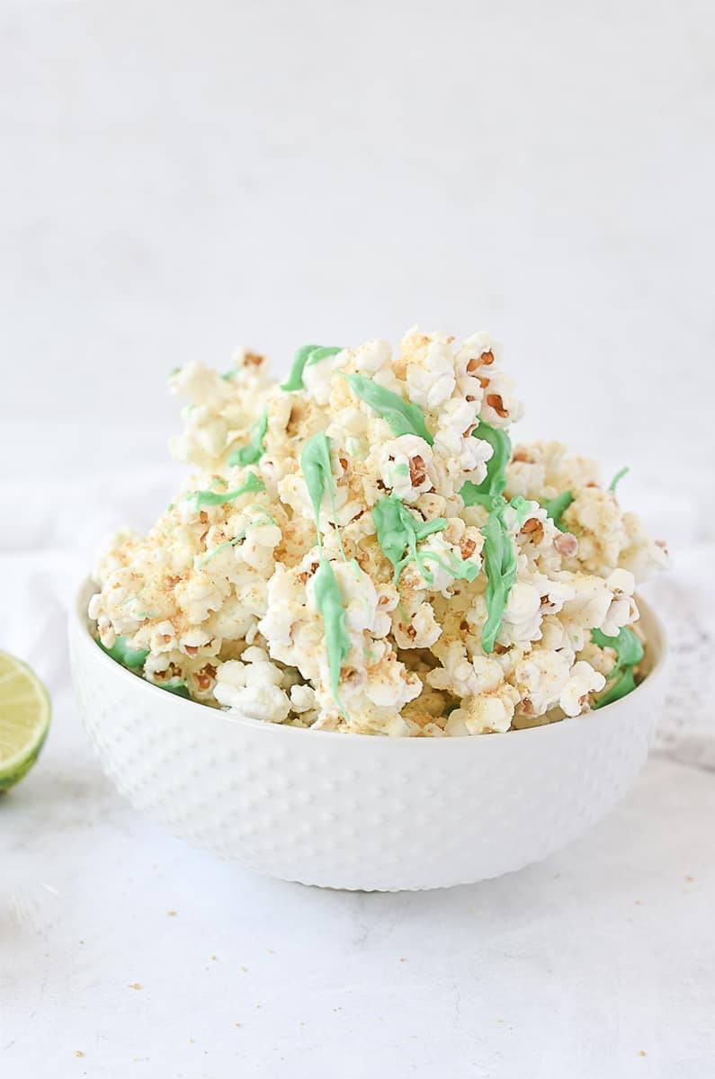 bowl of key lime popcorn