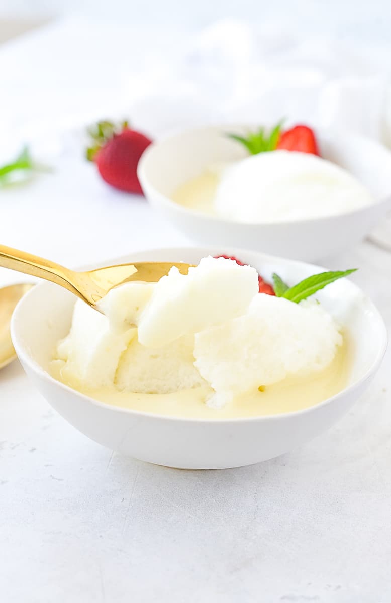 SPOONFUL OF LEMON SNOW PUDDING