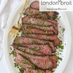 plate of sliced london broil