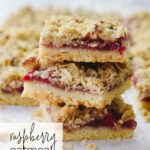 stack of raspberry oatmeal bars