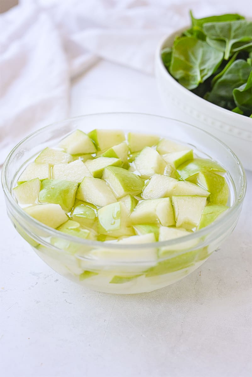 apples soaking in salt water