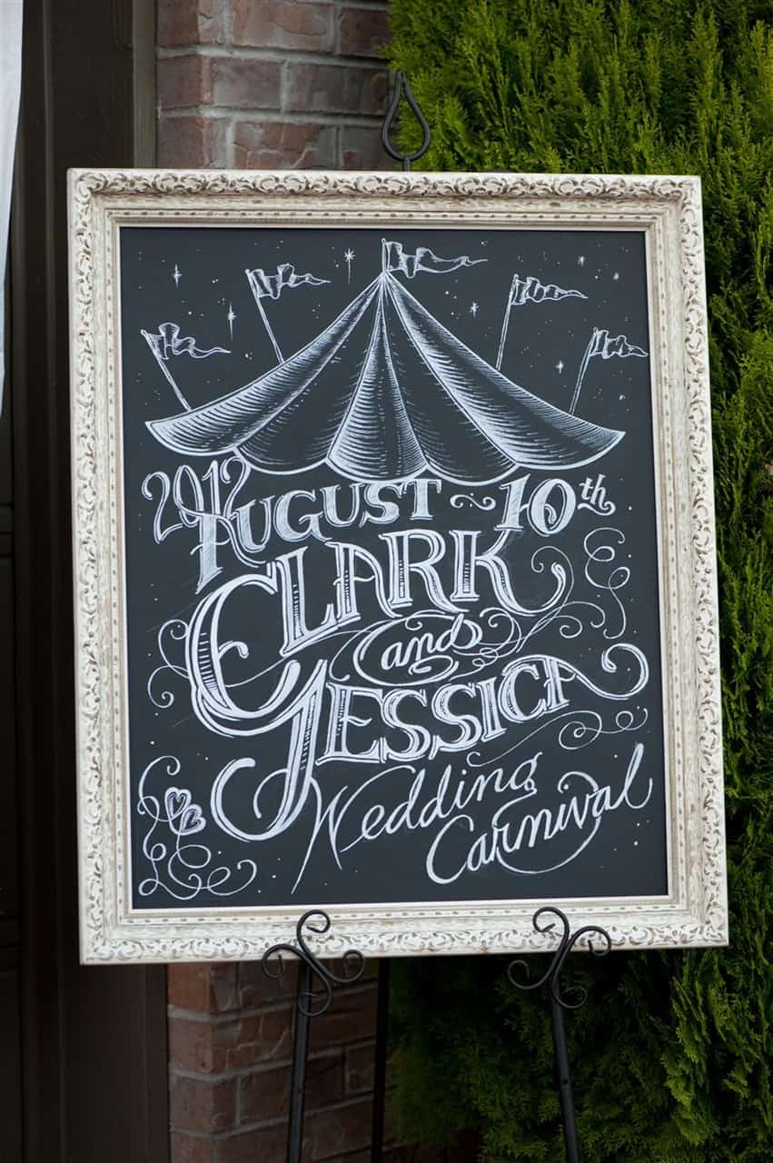 carnival wedding chalk art