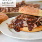 bbq pork sandwich on a plate