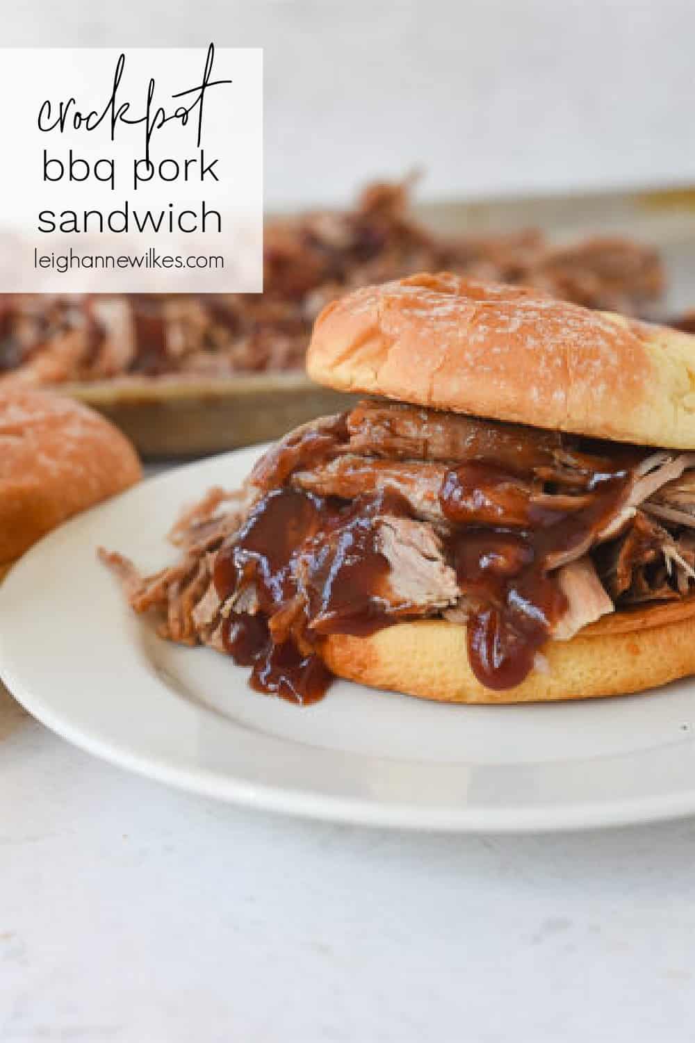 bbq pork sandwich on a plate