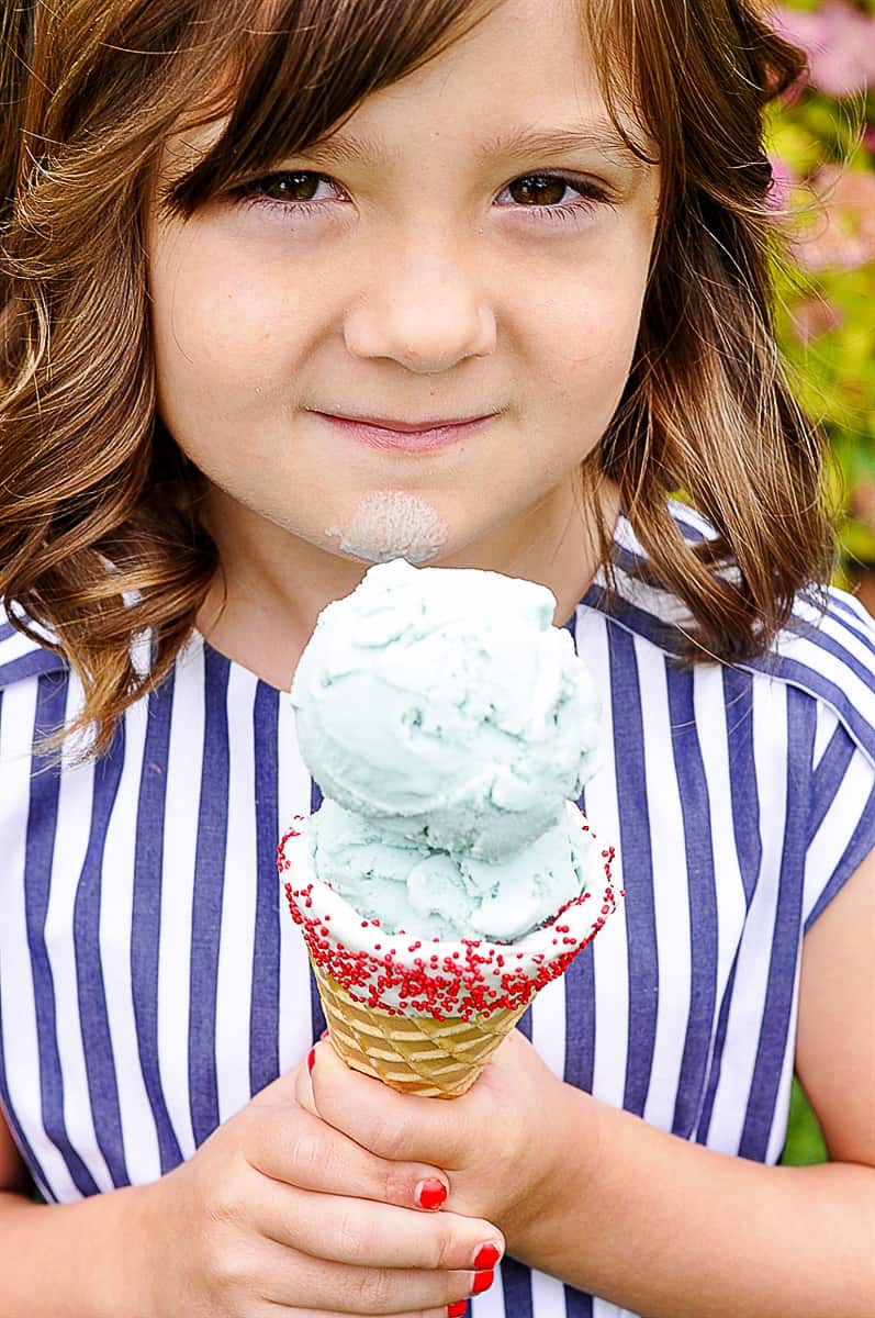 girl holding ice cream cone