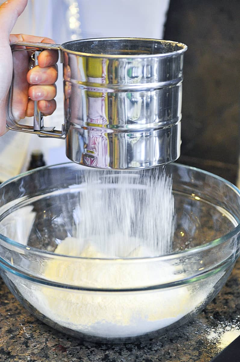 sifting flour