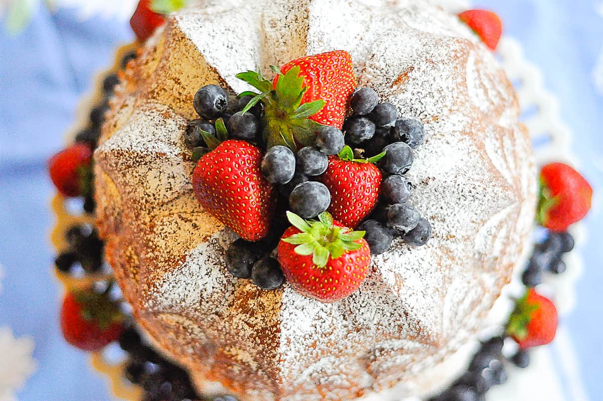 overhead shot of cake