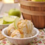 pie tin full of apple pie ice cream