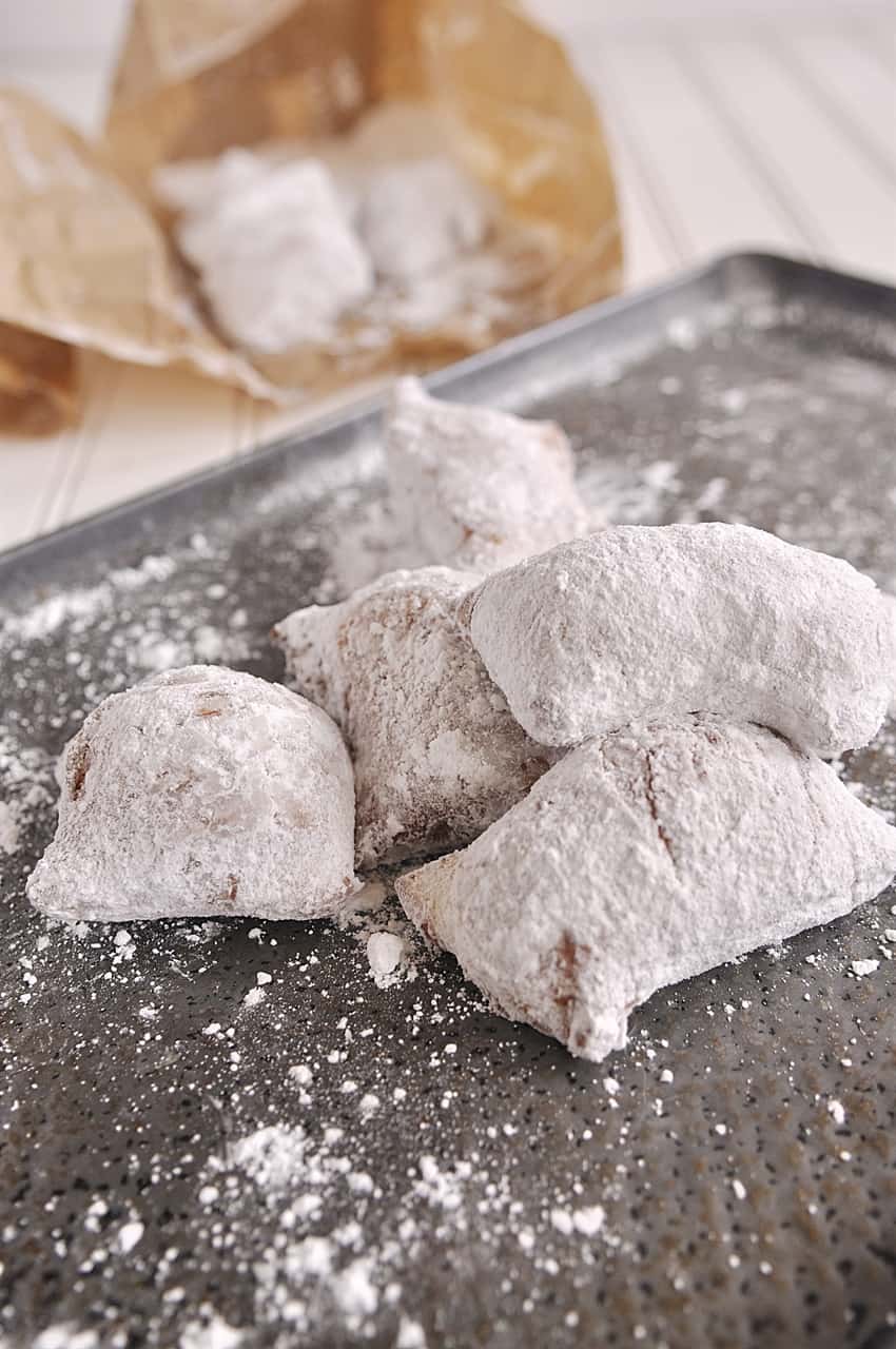 sheet full of beignets