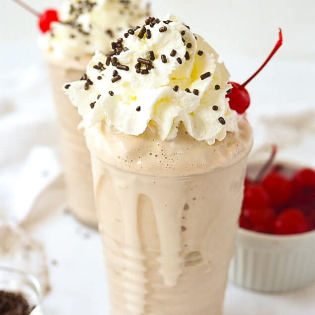 two chocolate milkshakes