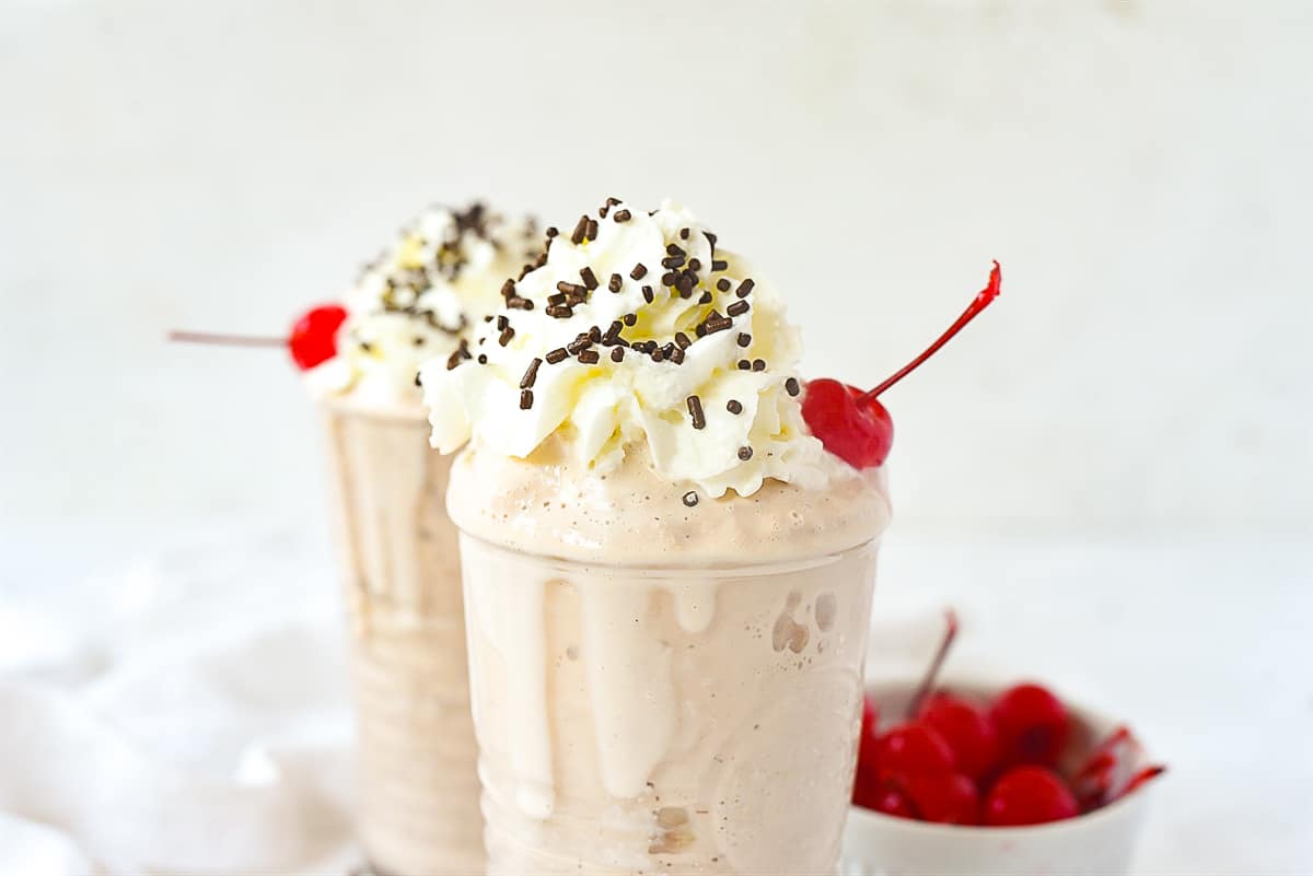 milkshakes with whipped cream