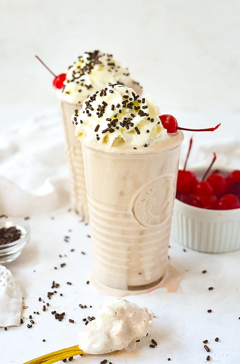 milkshakes topped with whipped cream