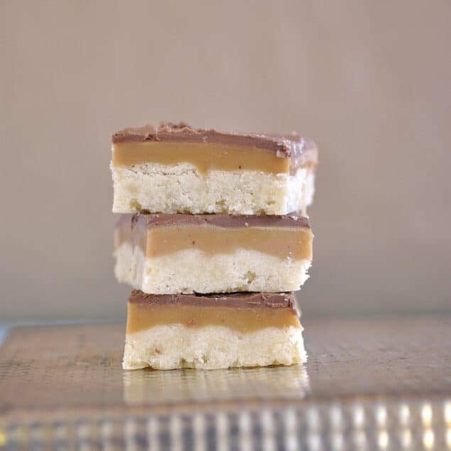 stack of millionaire shortbread