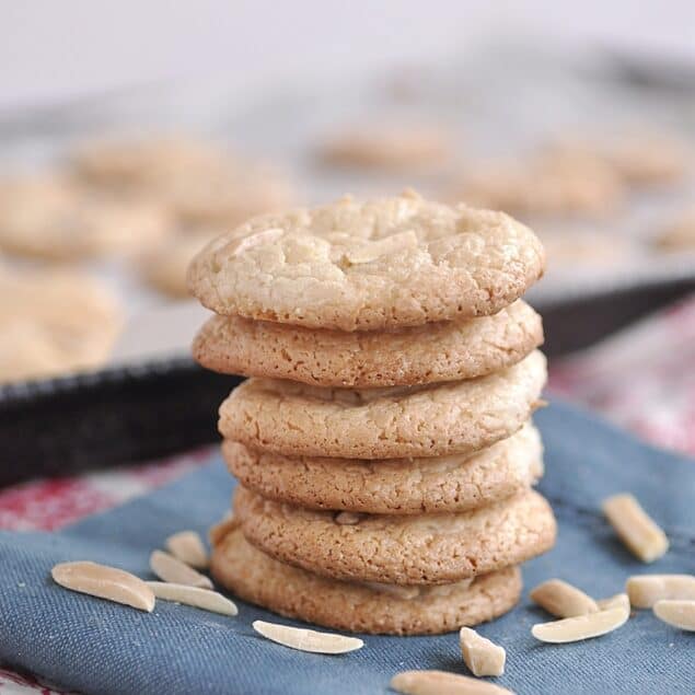 stack of Italian almond macarons