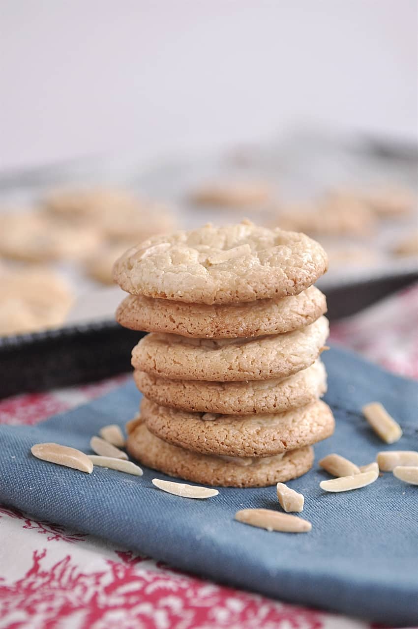 stack of Italian almond macarons