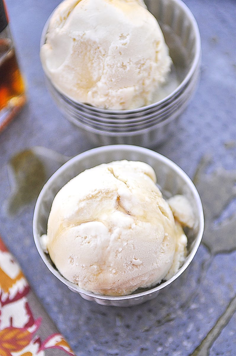 overhead shot of maple ice cream