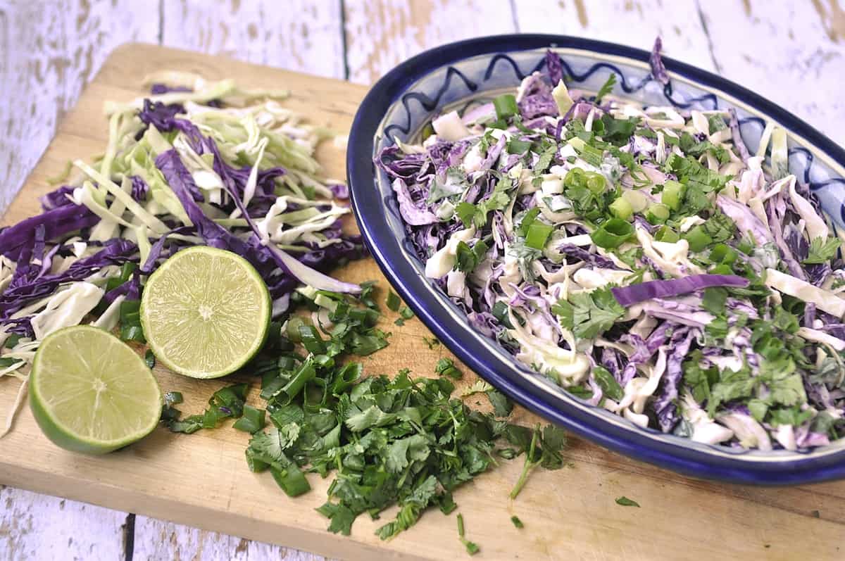 mexican cole slaw in a bowl