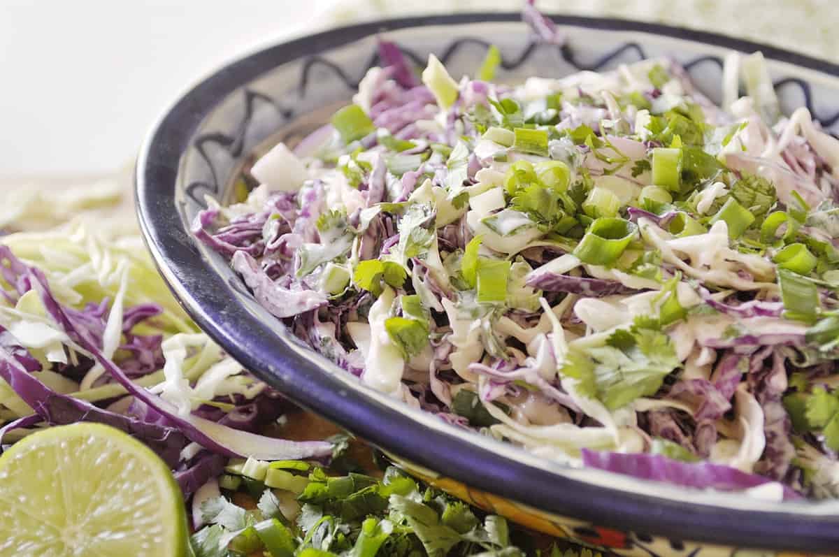 bowl of mexican cole slaw