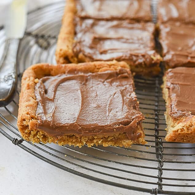 sliced peanut butter bars