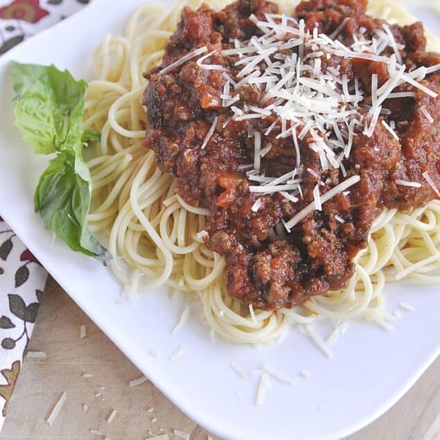 plate of spaghetti