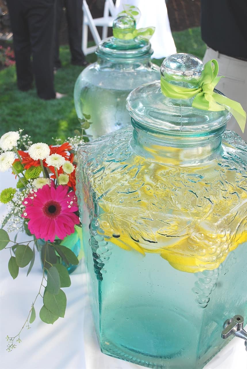 container of lemon water