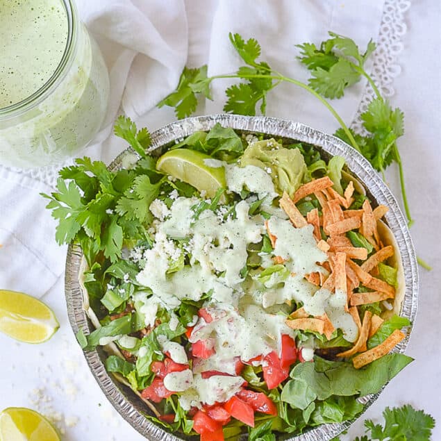 overhead shot of cafe rio salad