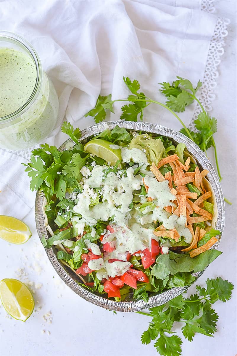 overhead shot of cafe rio salad