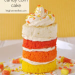 Candy Corn Cake on a plate