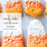 chocolate covered candy corn shaped rice krispie treats