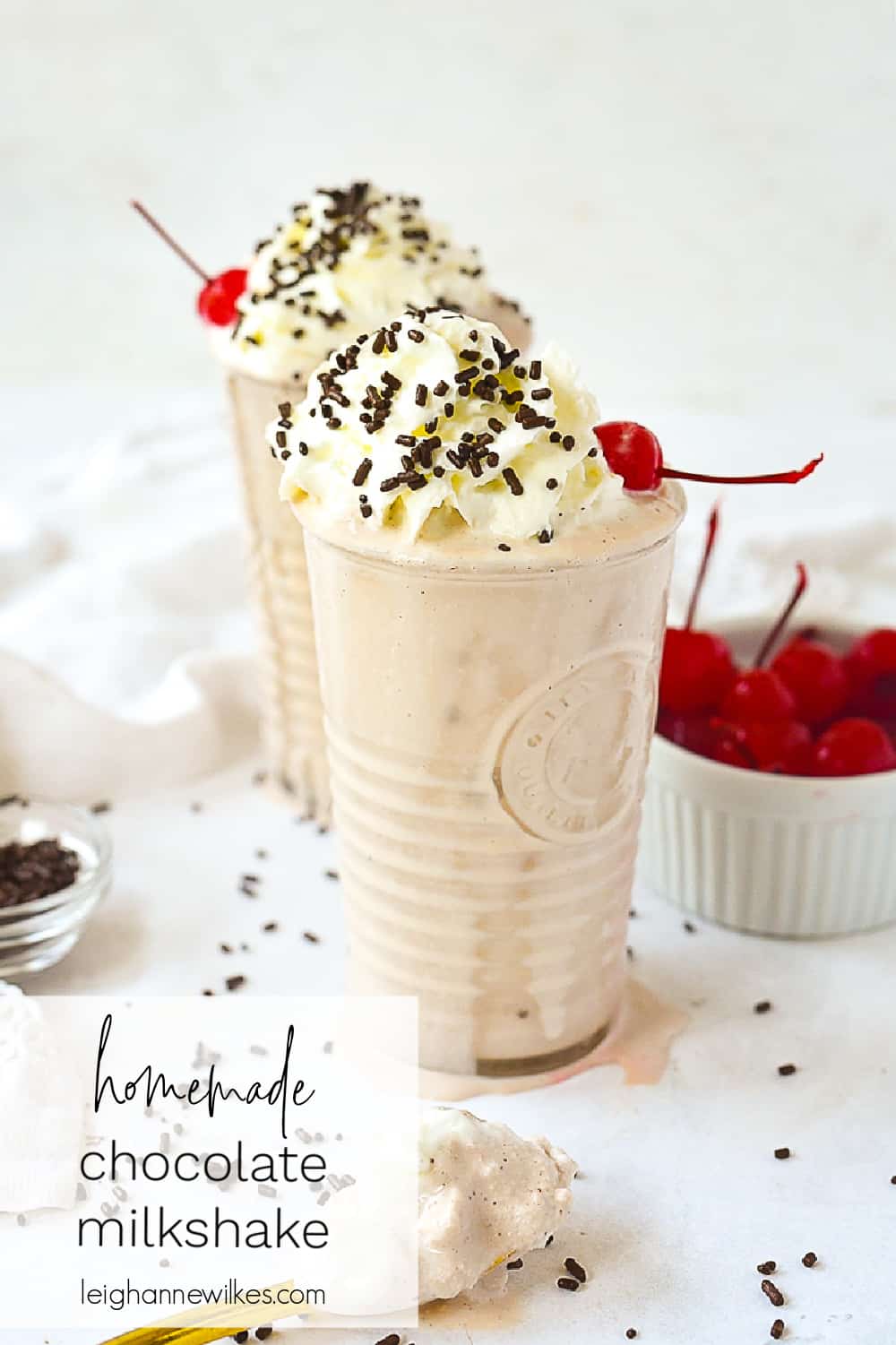 two chocolate milkshakes