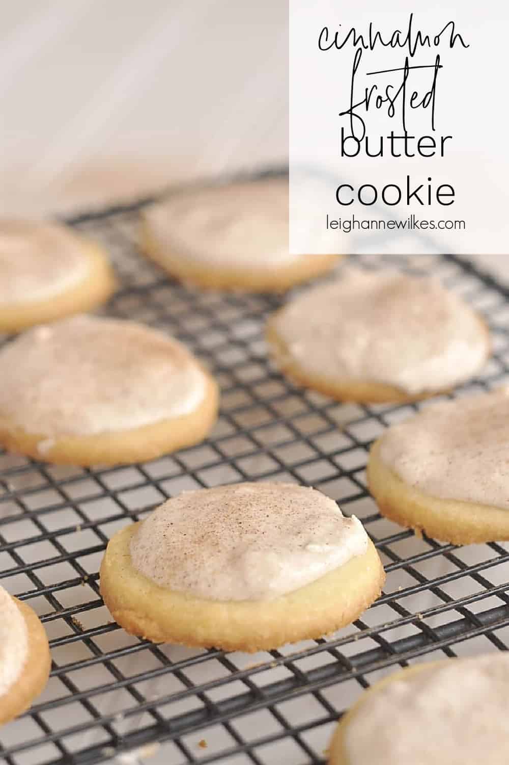 butter cookies on a cooling rack