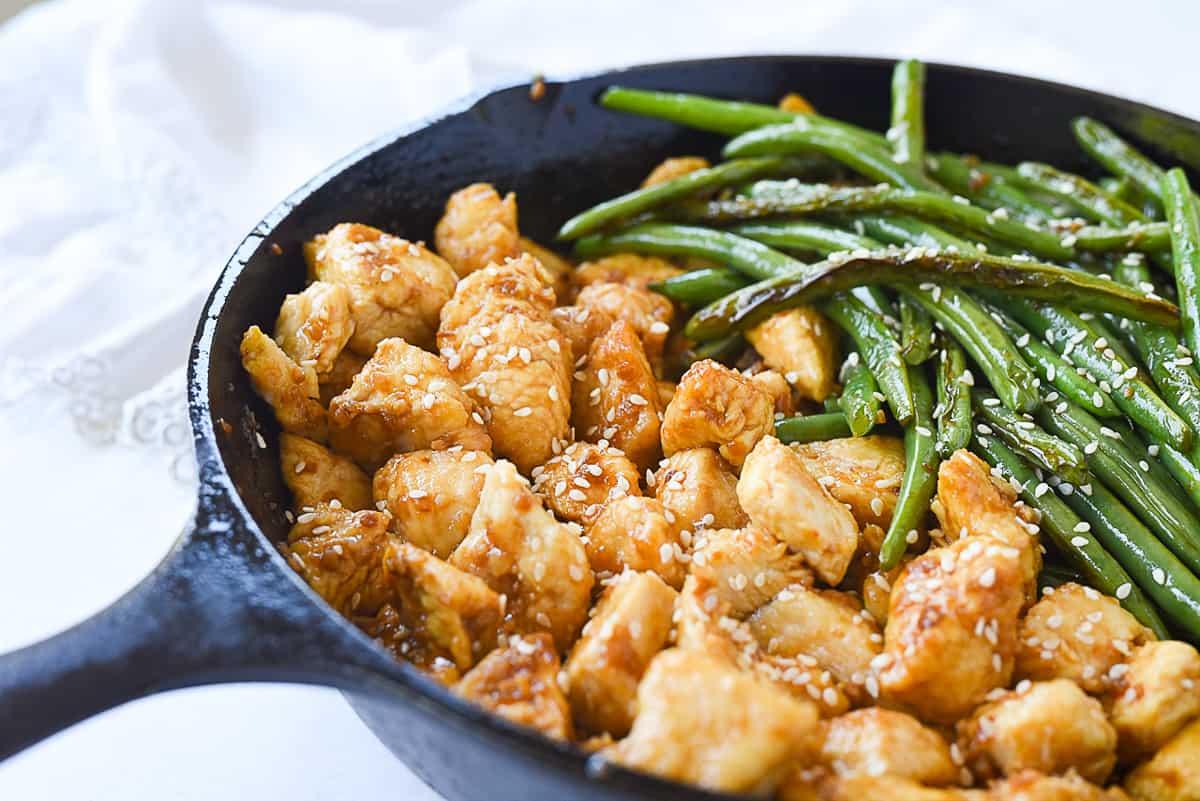 pan of green bean stirfry