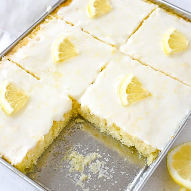 lemon sheet cake for two people