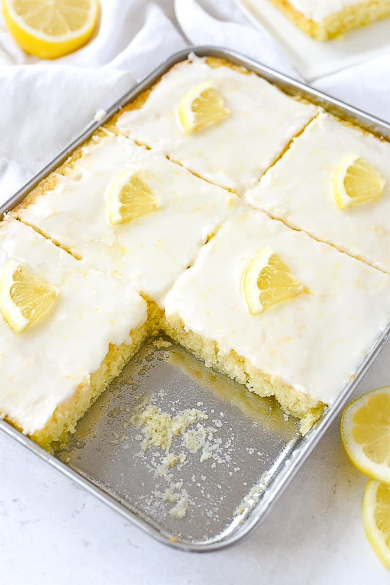 lemon sheet cake for two people