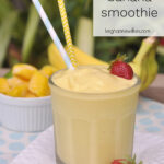 glass of mango banana smoothie