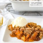 plate of mango crumble with ice cream