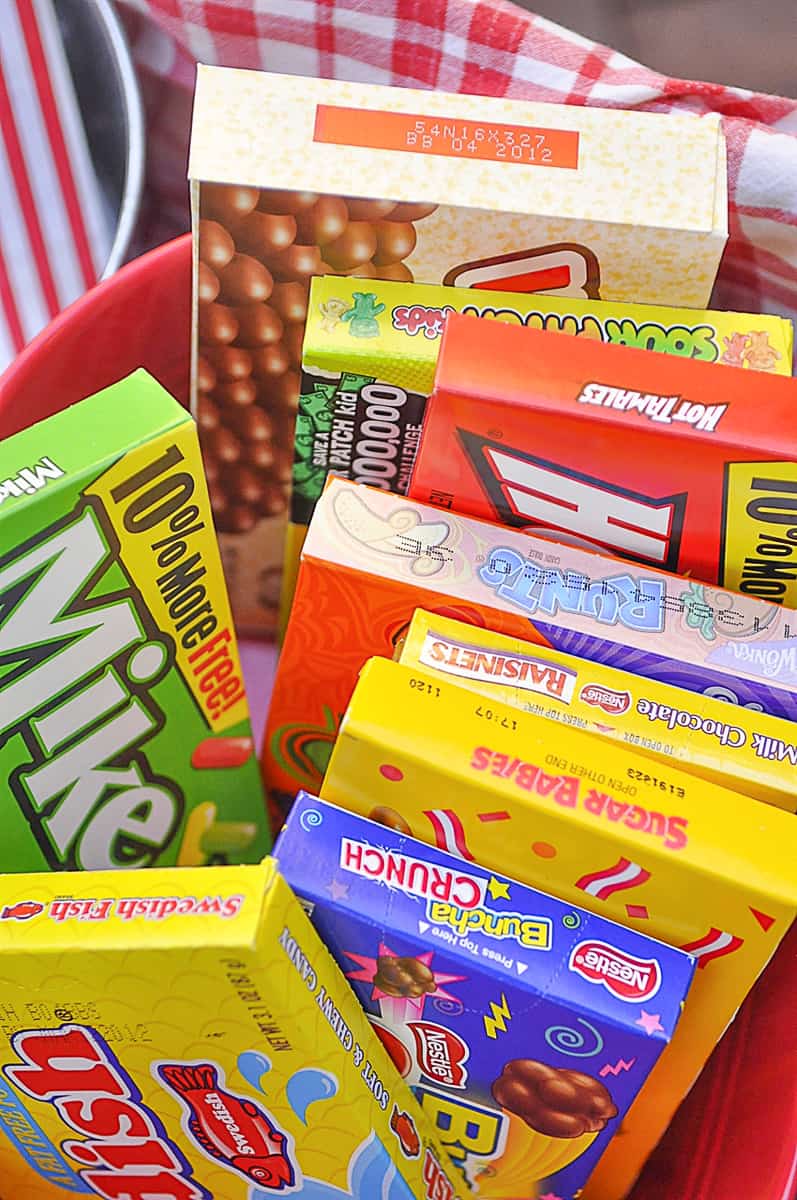 boxes of  movie candy