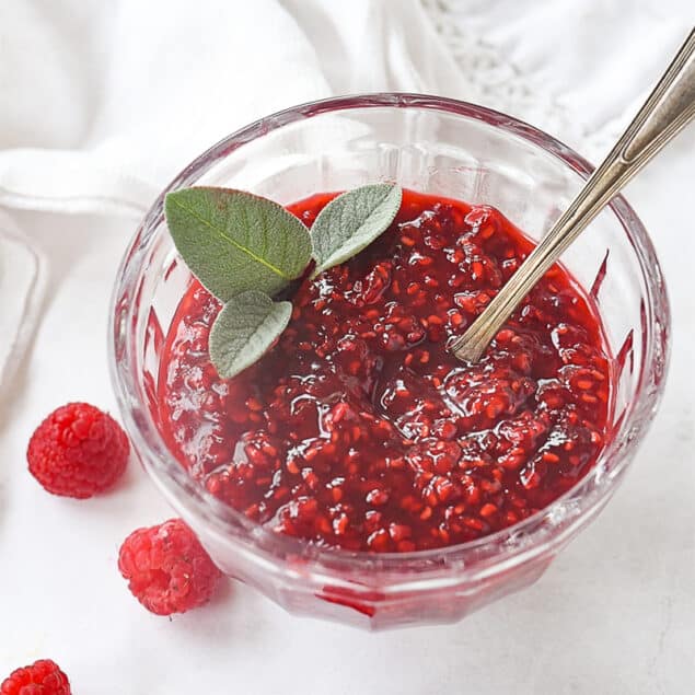 bowl of raspberry chiptole sauce