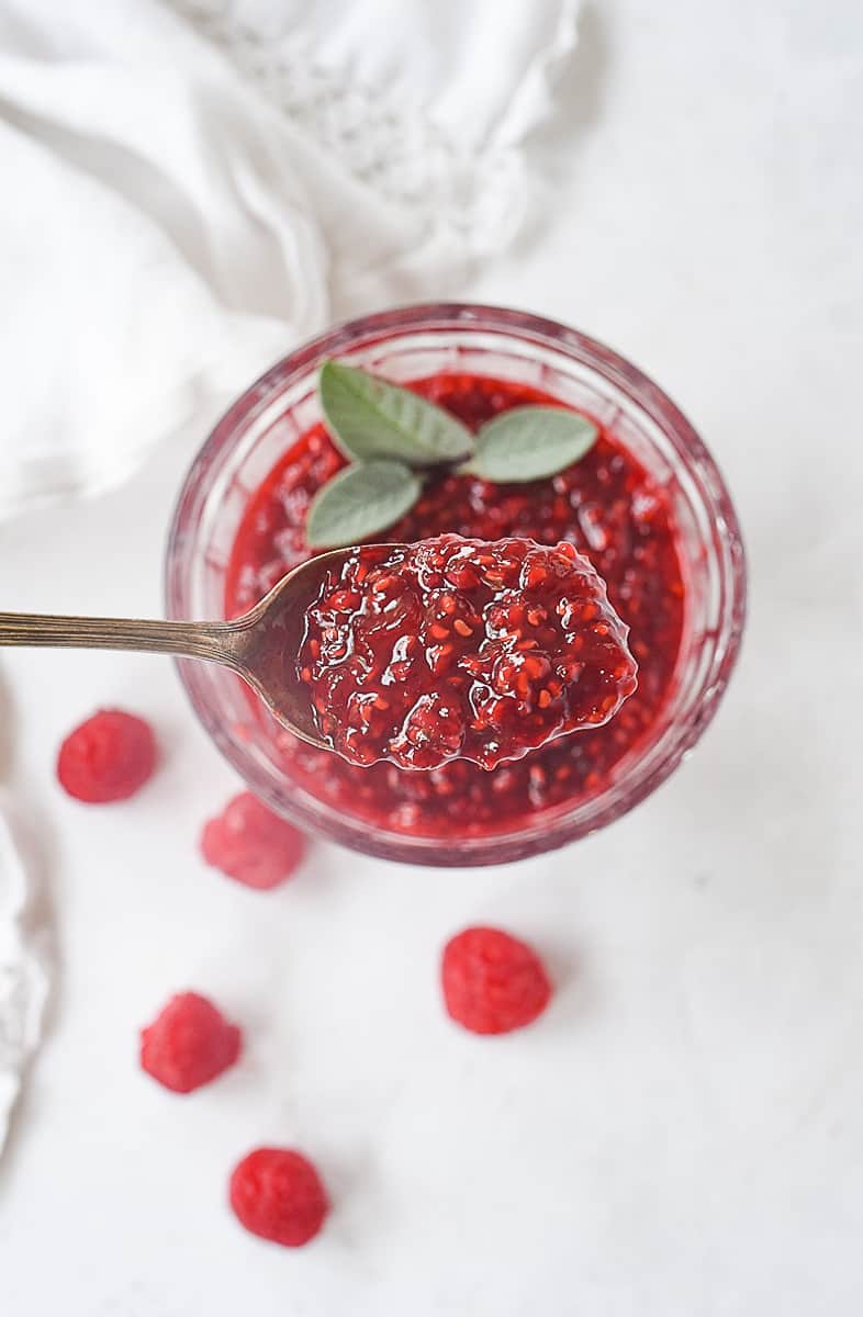 spoonful of raspberry chipotle sauce