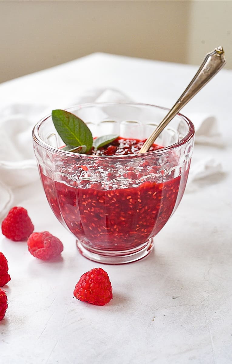 bowl of raspberry chipotle bbq sauce