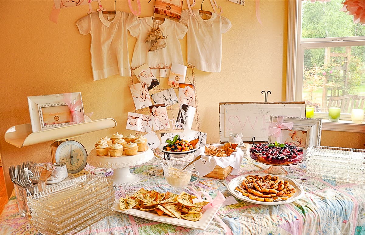 table for vintage baby shower