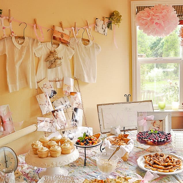 Vintage Baby shower food table