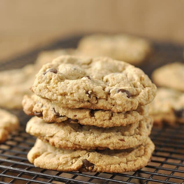 stack of gluten free peanut butter cookies