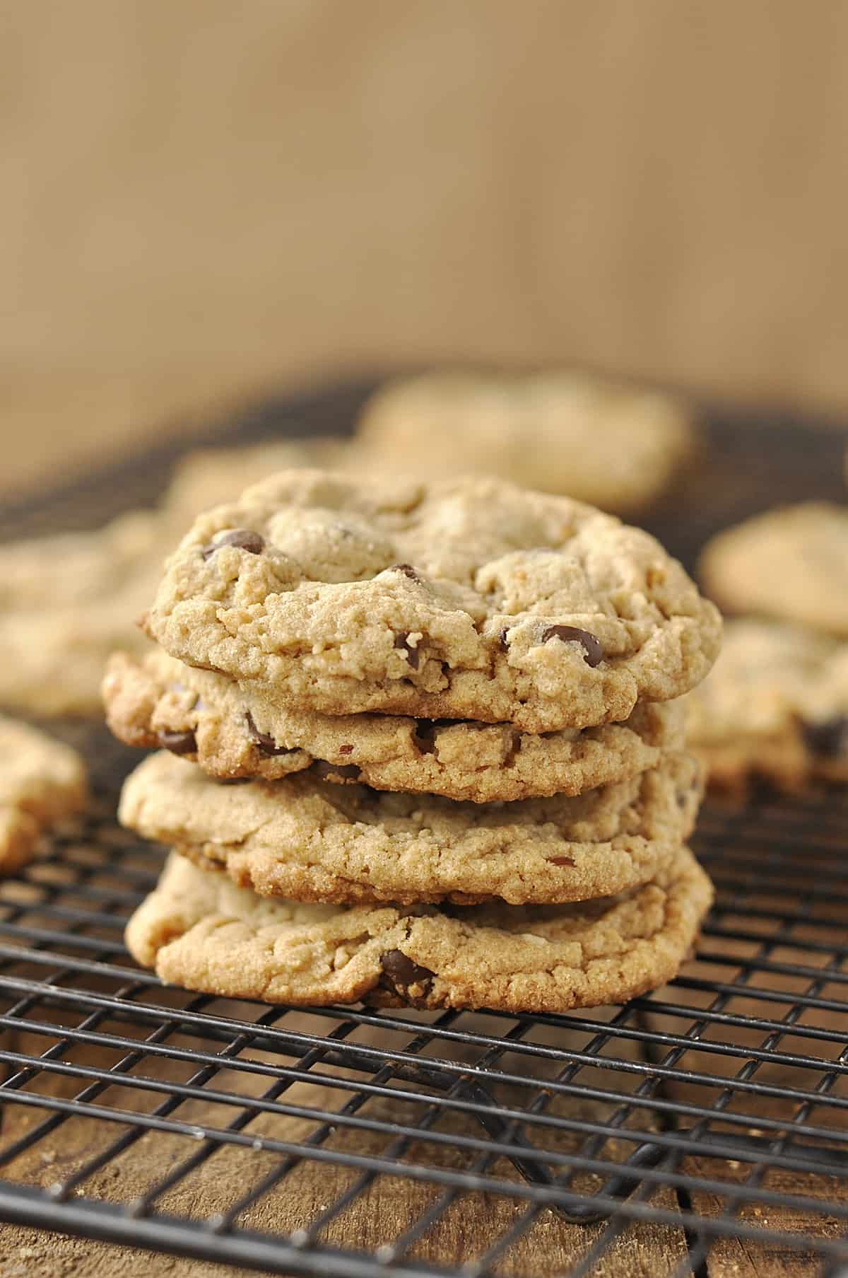 stack of gluten free peanut butter cookies