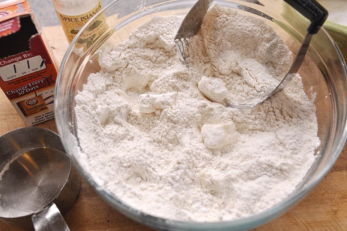 cutting butter into flour