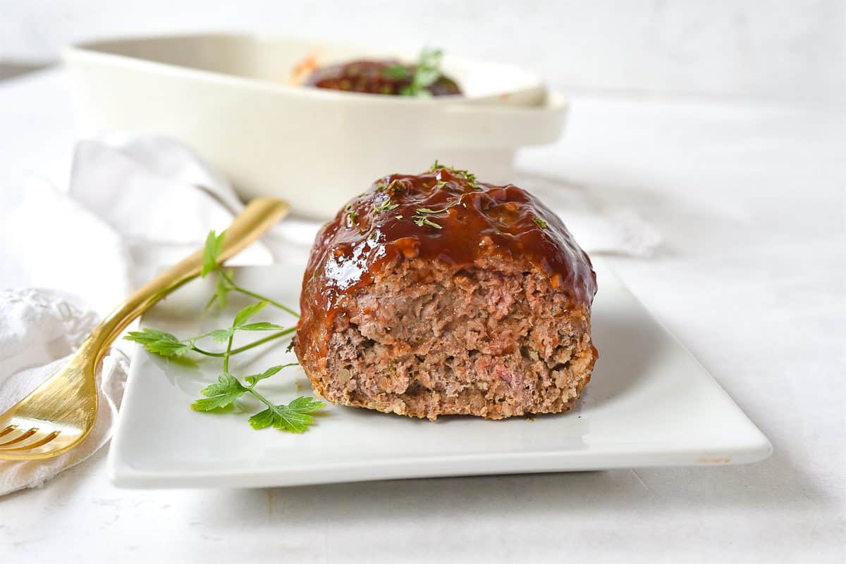 mini meatloaf on a plate