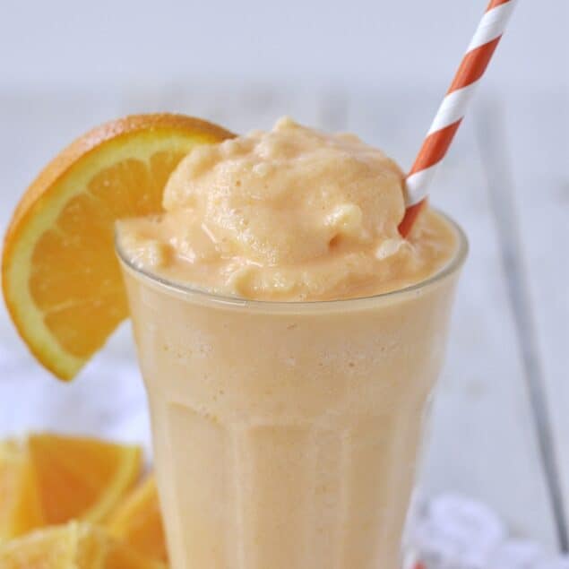 glass of orange freeze